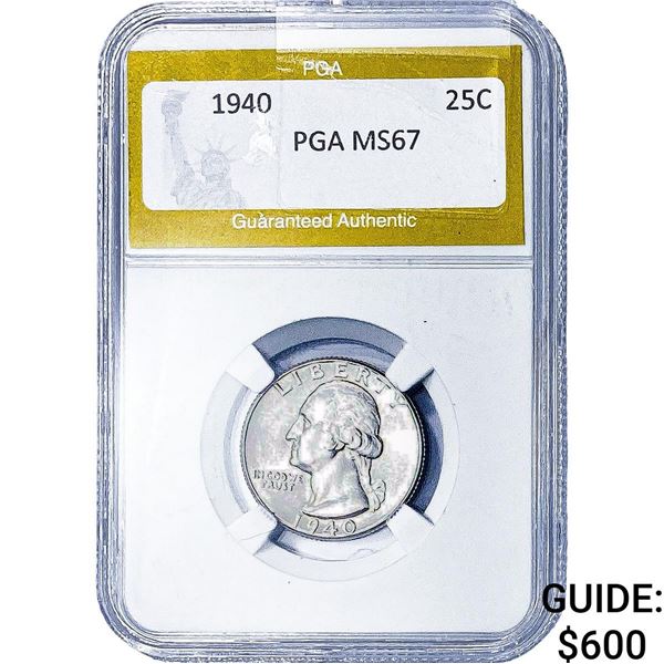 1940 Washington Silver Quarter PGA MS67