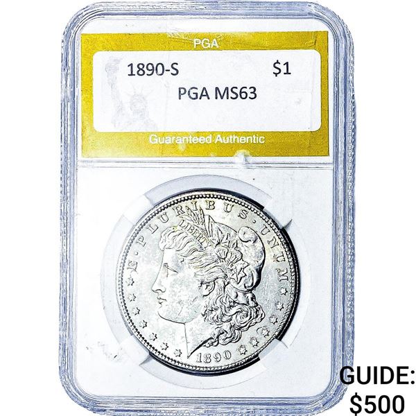 1890-S Morgan Silver Dollar PGA MS63