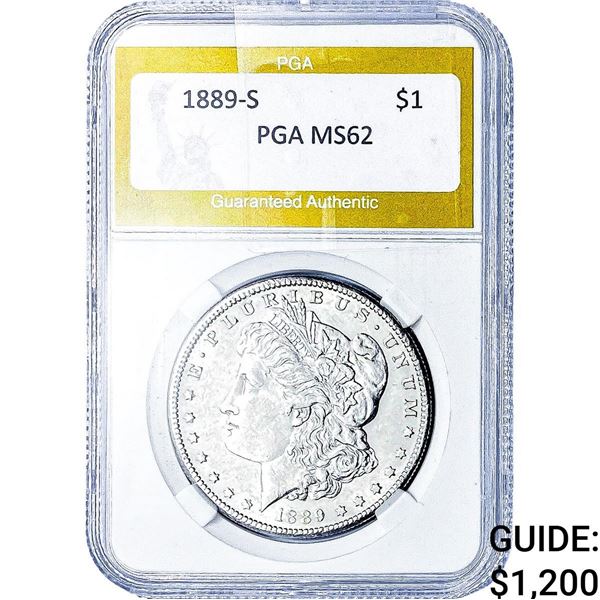 1889-S Morgan Silver Dollar PGA MS62