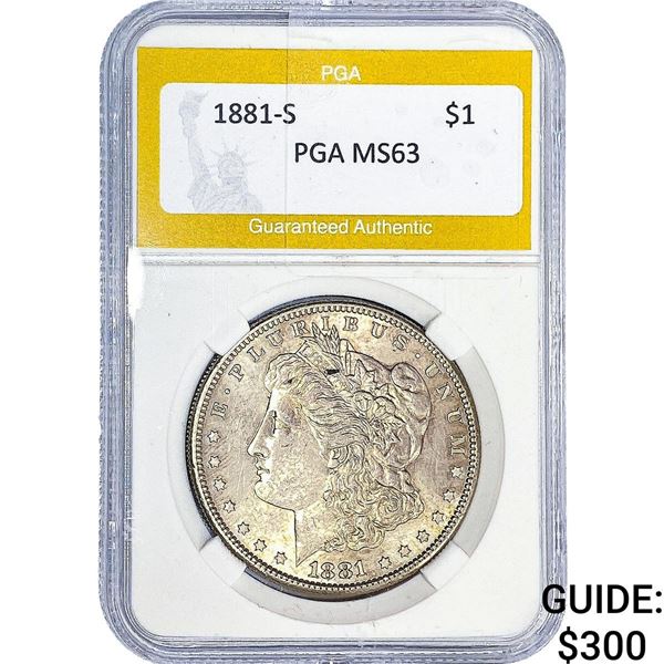 1881-S Morgan Silver Dollar PGA MS63