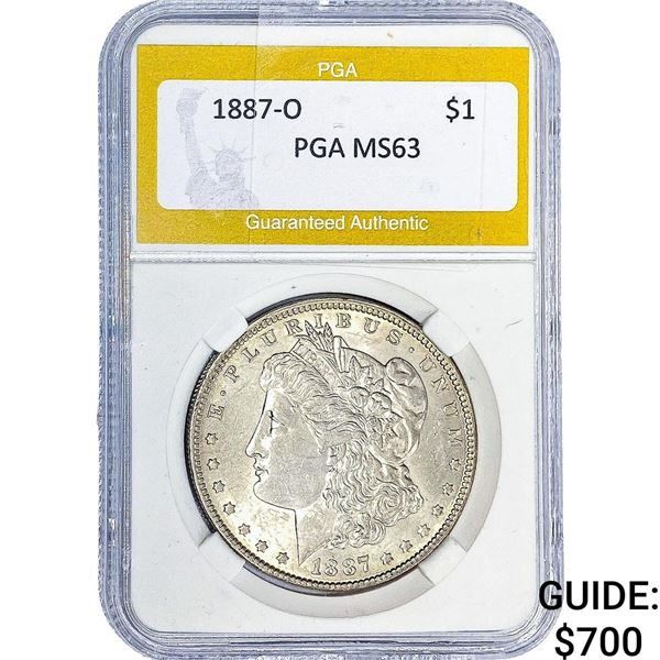 1887-O Morgan Silver Dollar PGA MS63