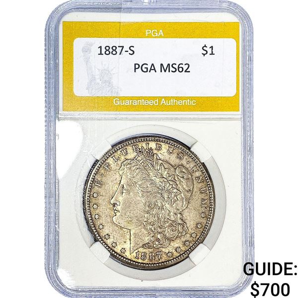 1887-S Morgan Silver Dollar PGA MS62