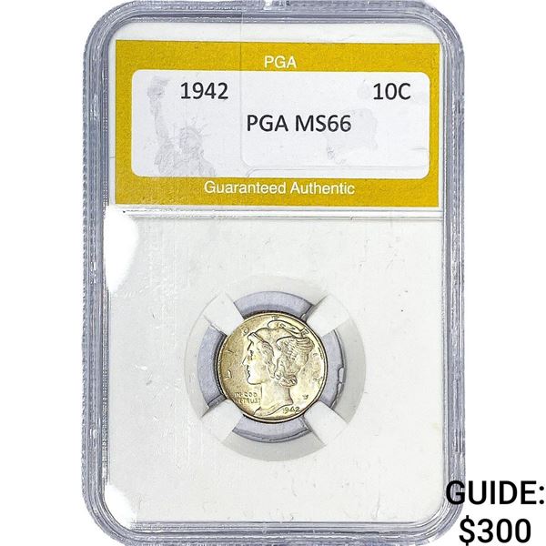 1942 Mercury Silver Dime PGA MS66