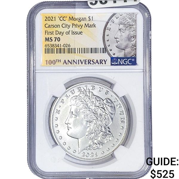 2021-CC Morgan Silver Dollar NGC MS70