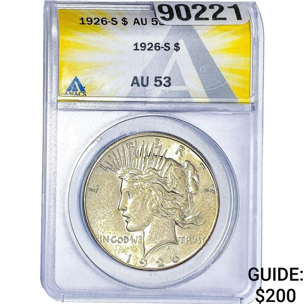 1926-S Silver Peace Dollar ANACS AU53