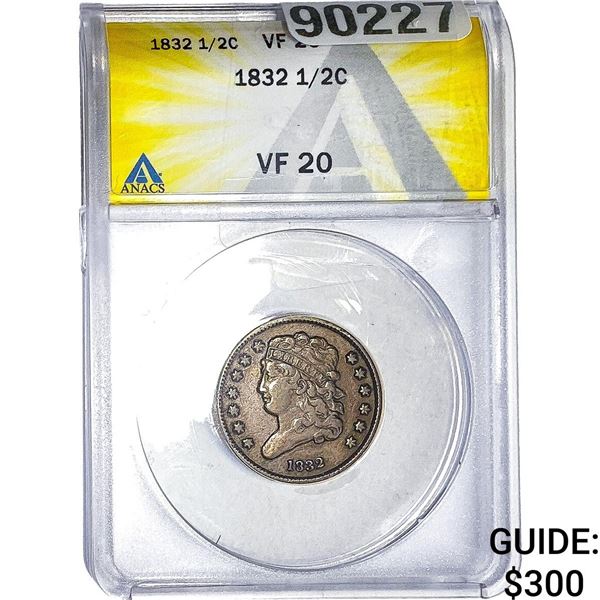 1532 Classic Head Half Cent ANACS VF20