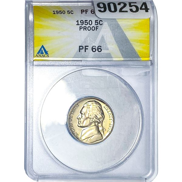 1950 Jefferson Nickel ANACS PF66 PROOF