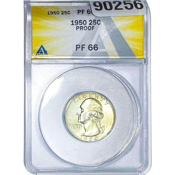 1950 Washington Silver Quarter ANACS PF66 PROOF