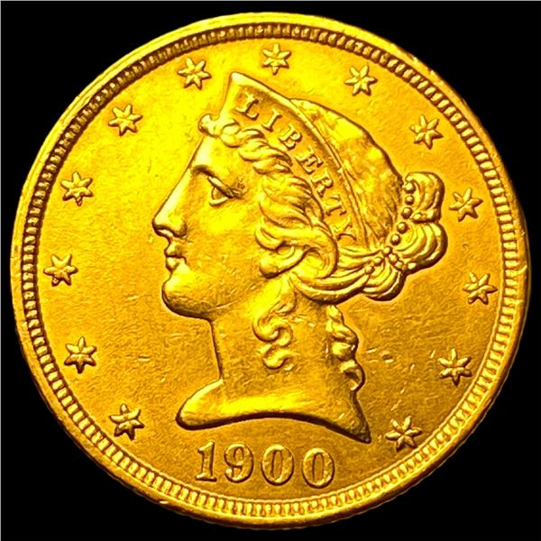1900 Liberty Head Half Eagle $5 Gold CLOSELY  UNCIRCULATED