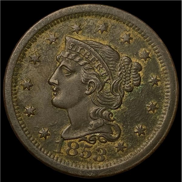 1853 Braided Hair Large Cent CLOSELY  UNCIRCULATED