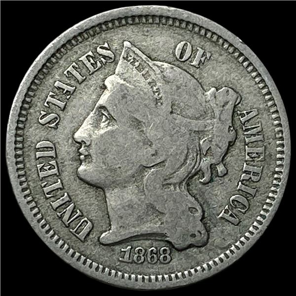 1868 Nickel Three-Cent Piece CLOSELY  UNCIRCULATED