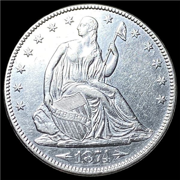 1874 Arrows Seated Liberty Silver Half Dollar  CLOSELY UNCIRCULATED