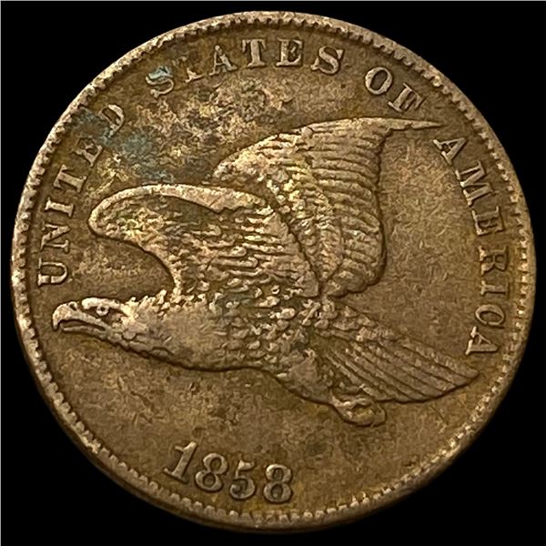 1858 Copper-Nickel Flying Eagle Cent NEARLY  UNCIRCULATED