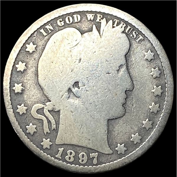 1897-O Silver Barber Quarter NICELY  CIRCULATED