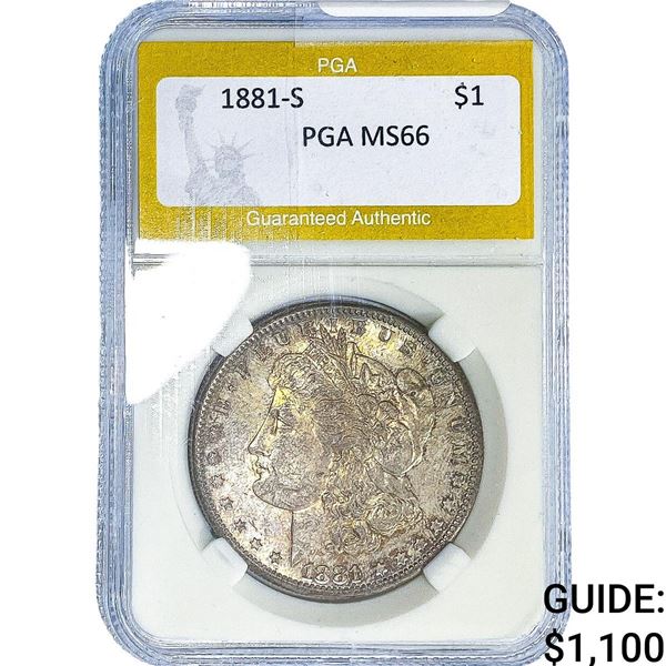 1881-S Morgan Silver Dollar PGA MS66