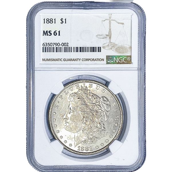 1881 Morgan Silver Dollar NGC MS61