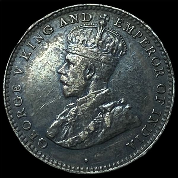 1917 Ceylon Silver 10 Cents