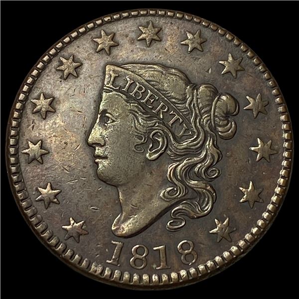 1818 Coronet Head Large Cent NEARLY  UNCIRCULATED