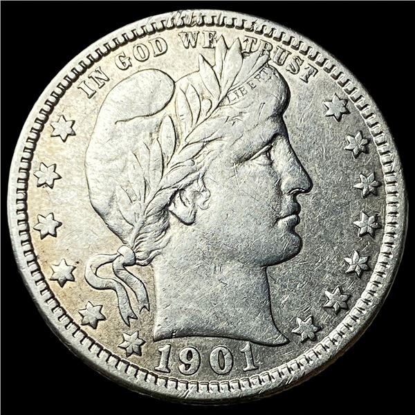 1901 Silver Barber Quarter CLOSELY  UNCIRCULATED