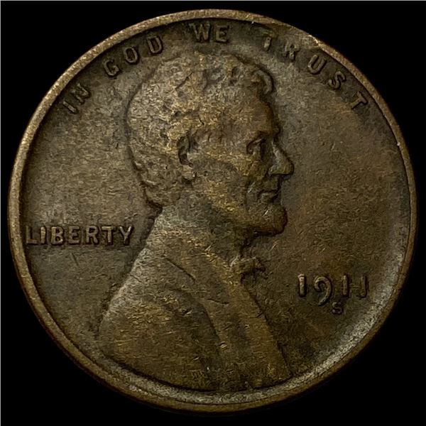 1911-S Lincoln Wheat Cent NEARLY UNCIRCULATED
