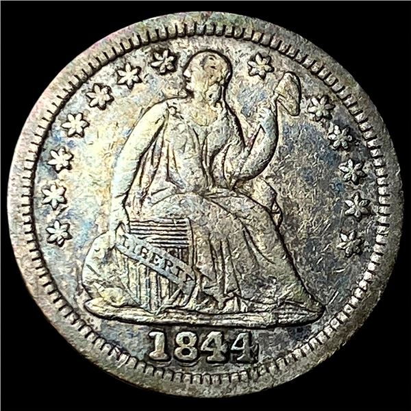 1844 Seated Liberty Half Dime NEARLY  UNCIRCULATED