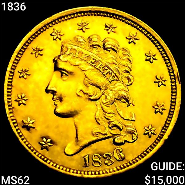 1836 $2.50 Gold Quarter Eagle UNCIRCULATED