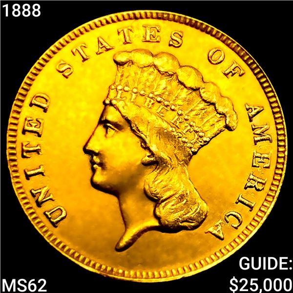 1888 $3 Gold Piece UNCIRCULATED