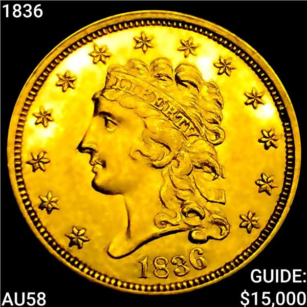 1836 $2.50 Gold Quarter Eagle CHOICE AU