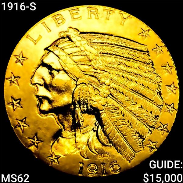 1916-S $5 Gold Half Eagle UNCIRCULATED