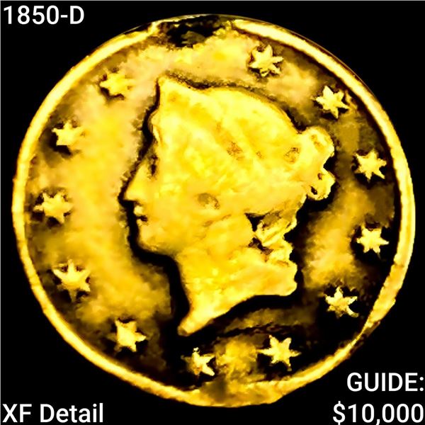 1850-D Rare Gold Dollar NEARLY UNCIRCULATED