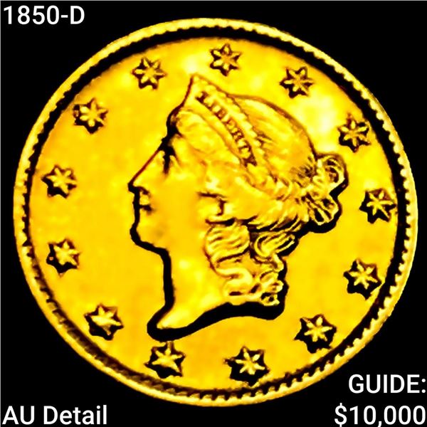 1850-D Rare Gold Dollar CLOSELY UNCIRCULATED