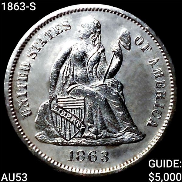 1863-S Seated Liberty Dime