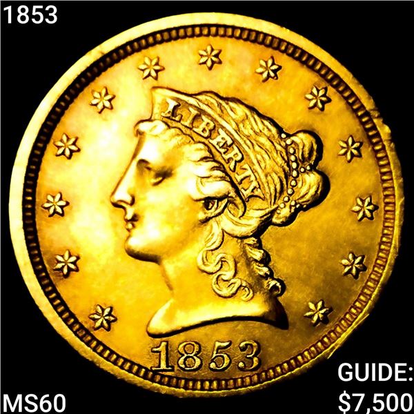 1853 $2.50 Gold Quarter Eagle UNCIRCULATED