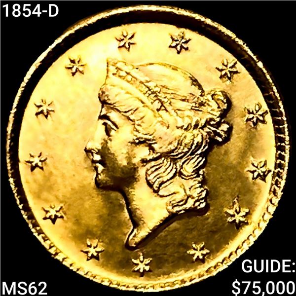 1854-D Rare Gold Dollar UNCIRCULATED