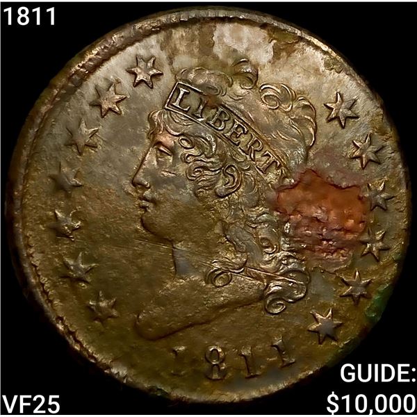 1811 Classic Head Large Cent LIGHTLY CIRCULATED