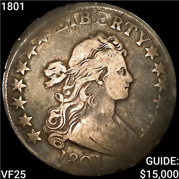 1801 Draped Bust Half Dollar LIGHTLY CIRCULATED