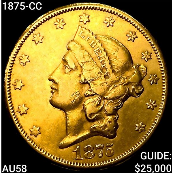 1875-CC $20 Gold Double Eagle CHOICE AU