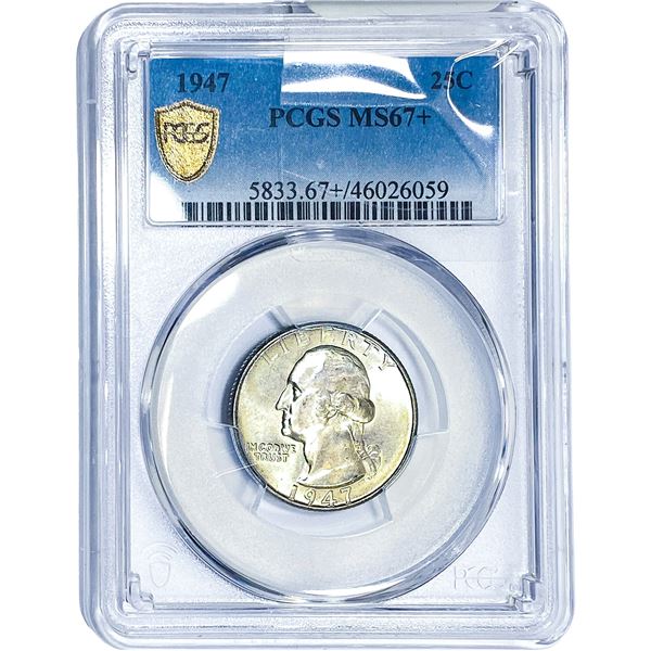 1947 Washington Silver Quarter PCGS MS67+