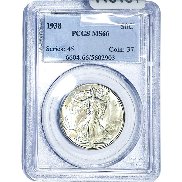 1938 Walking Liberty Half Dollar PCGS MS66
