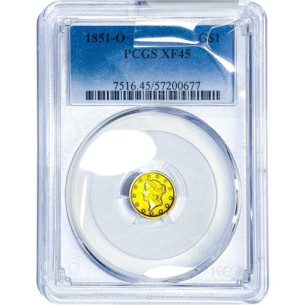 1851-O Rare Gold Dollar PCGS XF45