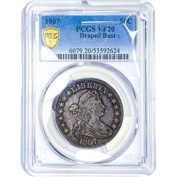1807 Draped Bust Half Dollar PCGS VF20