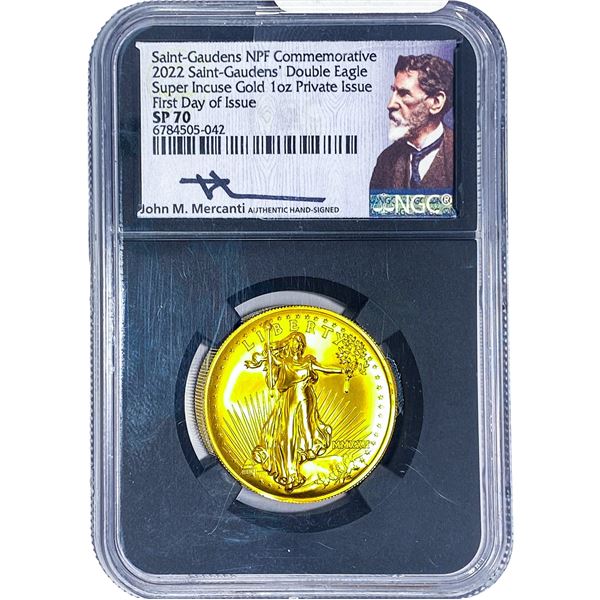 2022 Super Incuse Gold 1oz Double Eagle NGC SP70