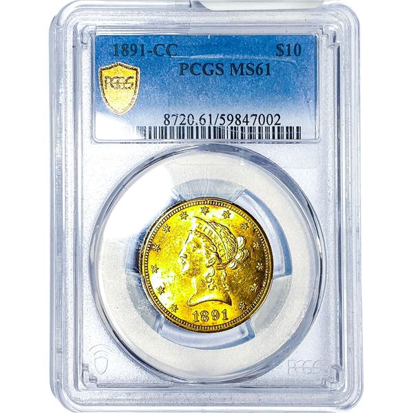 1891-CC $10 Gold Eagle PCGS MS61