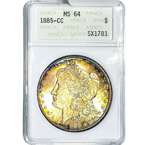 1884-CC Morgan Silver Dollar ANACS MS64