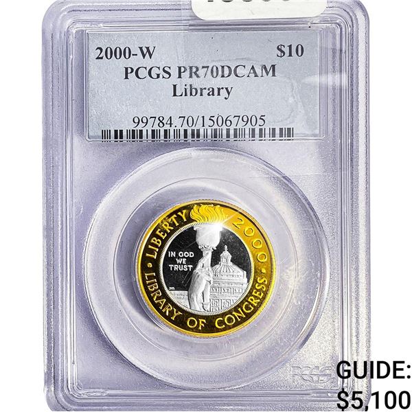 2000-W U.S. Library of Congress Bimetallic $10