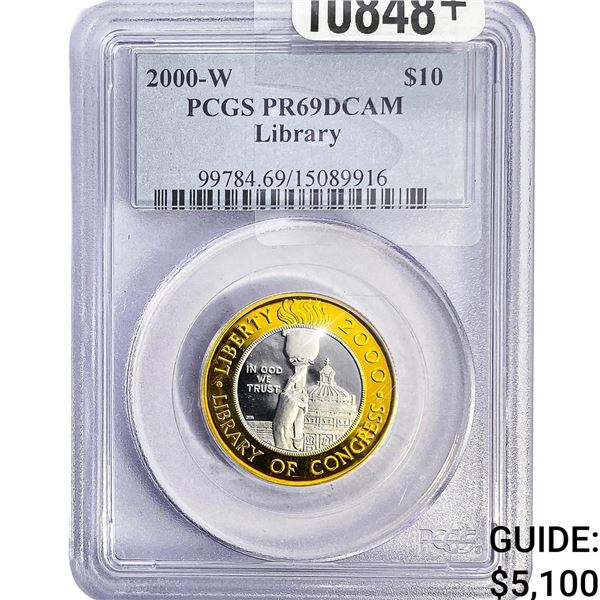 2000-W U.S. Library of Congress Bimetallic $10 PCGS