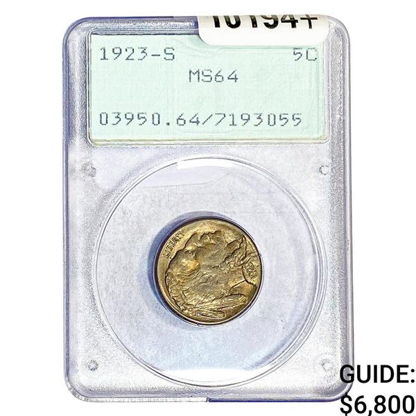 1923-S Buffalo Nickel PCGS MS64