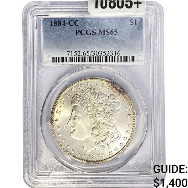 1884-CC Morgan Silver Dollar PCGS MS65