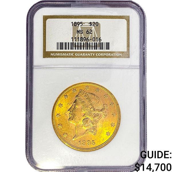 1895 $20 Gold Double Eagle NGC MS62