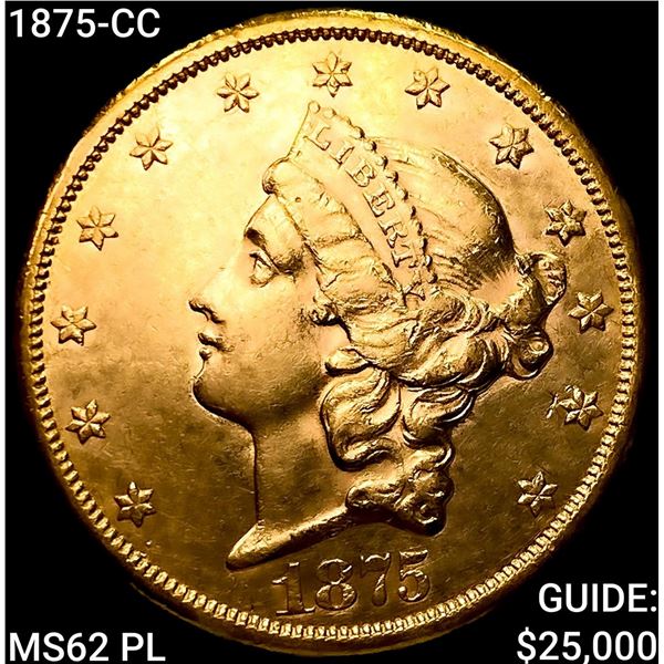 1875-CC $20 Gold Double Eagle UNCIRCULATED PL